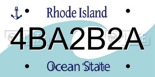4BA2B2A Rhode Island License Plate