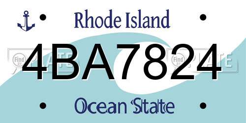 4BA7824 Rhode Island License Plate