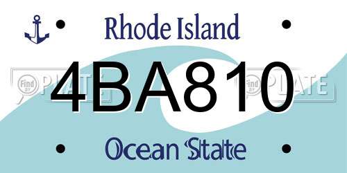 4BA810 Rhode Island License Plate