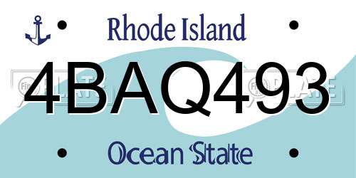 4BAQ493 Rhode Island License Plate