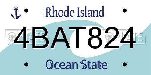 4BAT824 Rhode Island License Plate