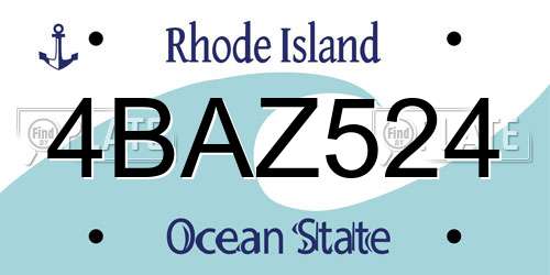 4BAZ524 Rhode Island License Plate
