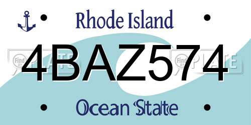 4BAZ574 Rhode Island License Plate