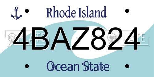 4BAZ824 Rhode Island License Plate