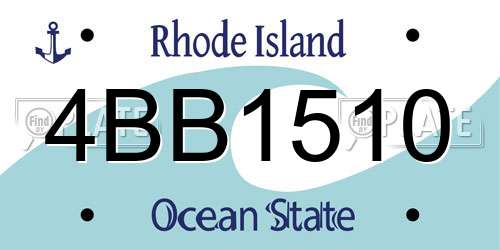 4BB1510 Rhode Island License Plate