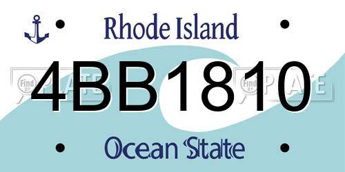 4BB1810 Rhode Island License Plate