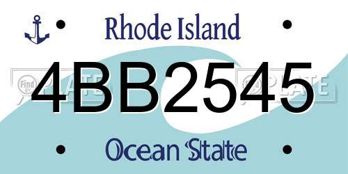 4BB2545 Rhode Island License Plate