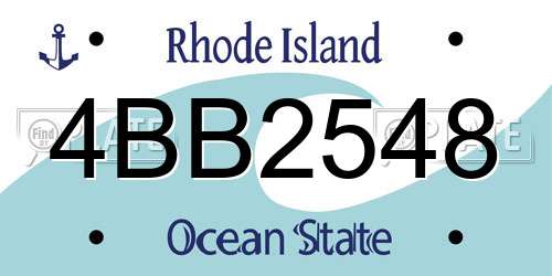 4BB2548 Rhode Island License Plate