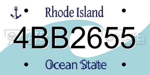 4BB2655 Rhode Island License Plate