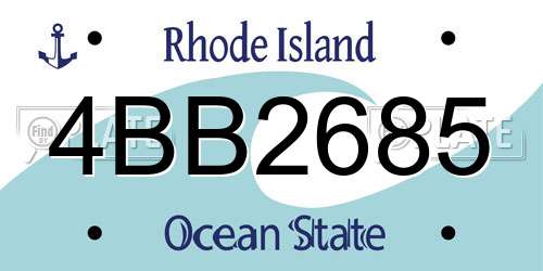 4BB2685 Rhode Island License Plate