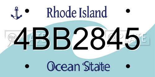 4BB2845 Rhode Island License Plate