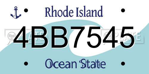 4BB7545 Rhode Island License Plate