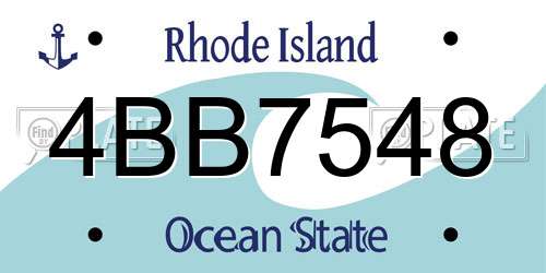 4BB7548 Rhode Island License Plate