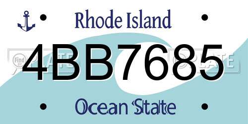 4BB7685 Rhode Island License Plate