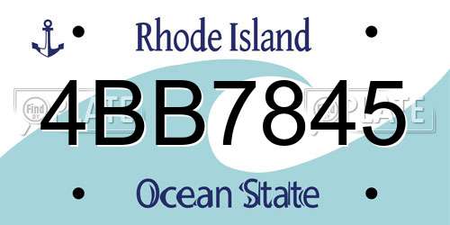 4BB7845 Rhode Island License Plate
