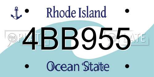 4BB955 Rhode Island License Plate