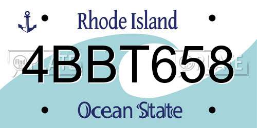 4BBT658 Rhode Island License Plate