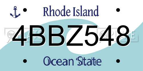 4BBZ548 Rhode Island License Plate