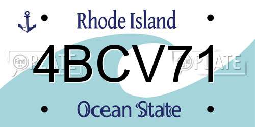 4BCV71 Rhode Island License Plate