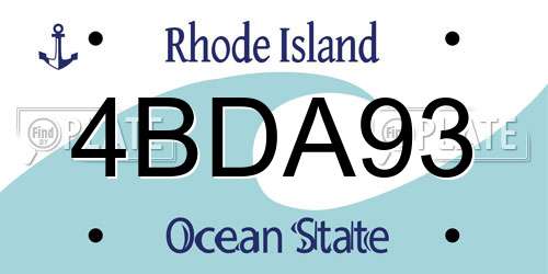 4BDA93 Rhode Island License Plate