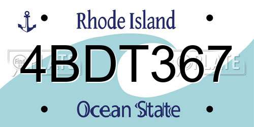 4BDT367 Rhode Island License Plate