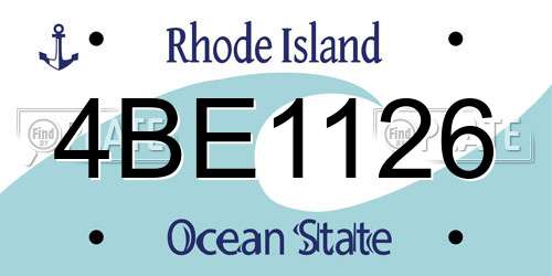 4BE1126 Rhode Island License Plate
