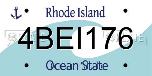 4BEI176 Rhode Island License Plate
