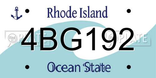 4BG192 Rhode Island License Plate