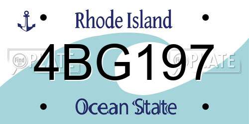 4BG197 Rhode Island License Plate
