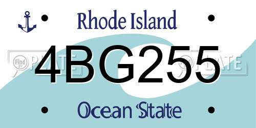 4BG255 Rhode Island License Plate