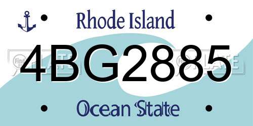 4BG2885 Rhode Island License Plate