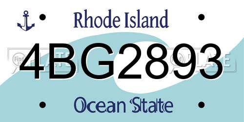 4BG2893 Rhode Island License Plate