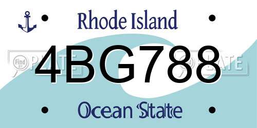 4BG788 Rhode Island License Plate