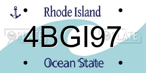 4BGI97 Rhode Island License Plate