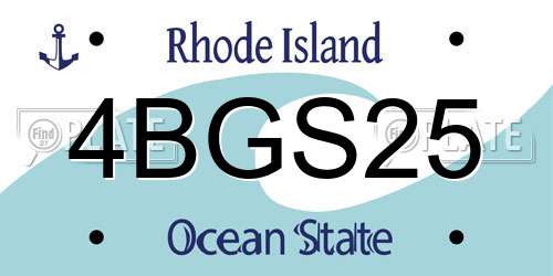 4BGS25 Rhode Island License Plate