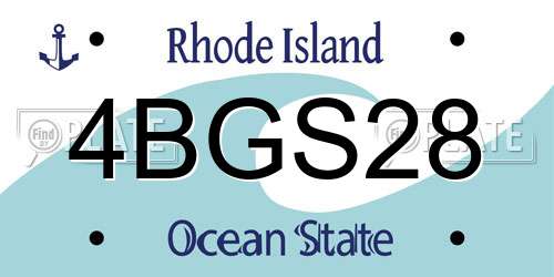 4BGS28 Rhode Island License Plate