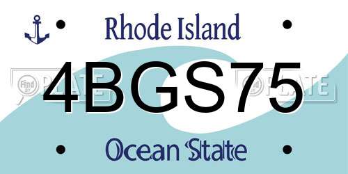 4BGS75 Rhode Island License Plate