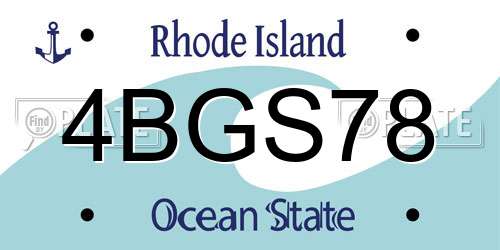 4BGS78 Rhode Island License Plate