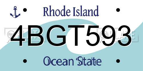 4BGT593 Rhode Island License Plate