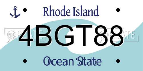 4BGT88 Rhode Island License Plate