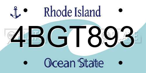4BGT893 Rhode Island License Plate