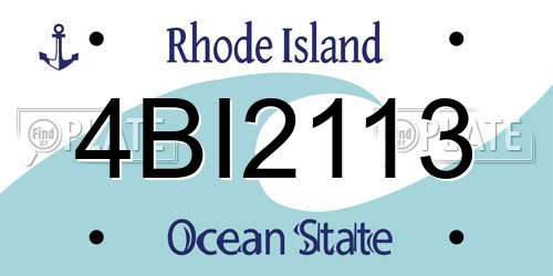 4BI2113 Rhode Island License Plate