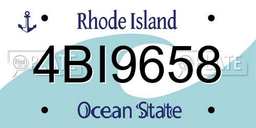 4BI9658 Rhode Island License Plate