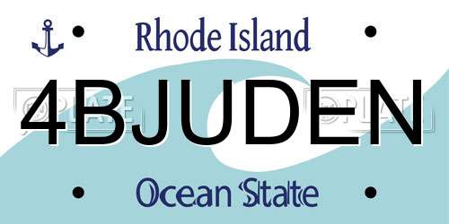 4BJUDEN Rhode Island License Plate