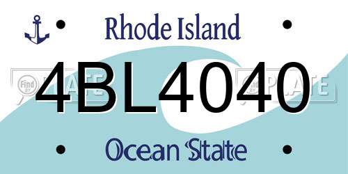 4BL4040 Rhode Island License Plate
