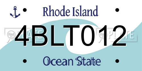 4BLT012 Rhode Island License Plate