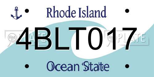 4BLT017 Rhode Island License Plate