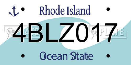 4BLZ017 Rhode Island License Plate
