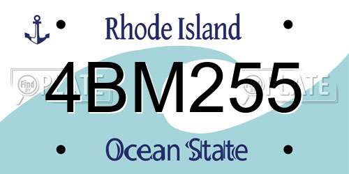 4BM255 Rhode Island License Plate
