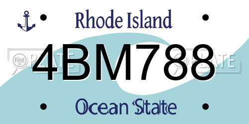 4BM788 Rhode Island License Plate